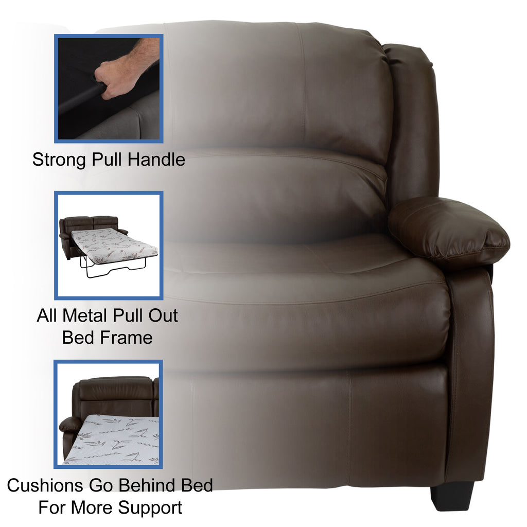 RecPro Charles 65" RV Sleeper Sofa w/ Hide-a-Bed