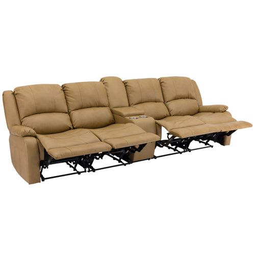 RecPro Charles 114" Quad Wall Hugger RV Recliner Sofa with Center Console
