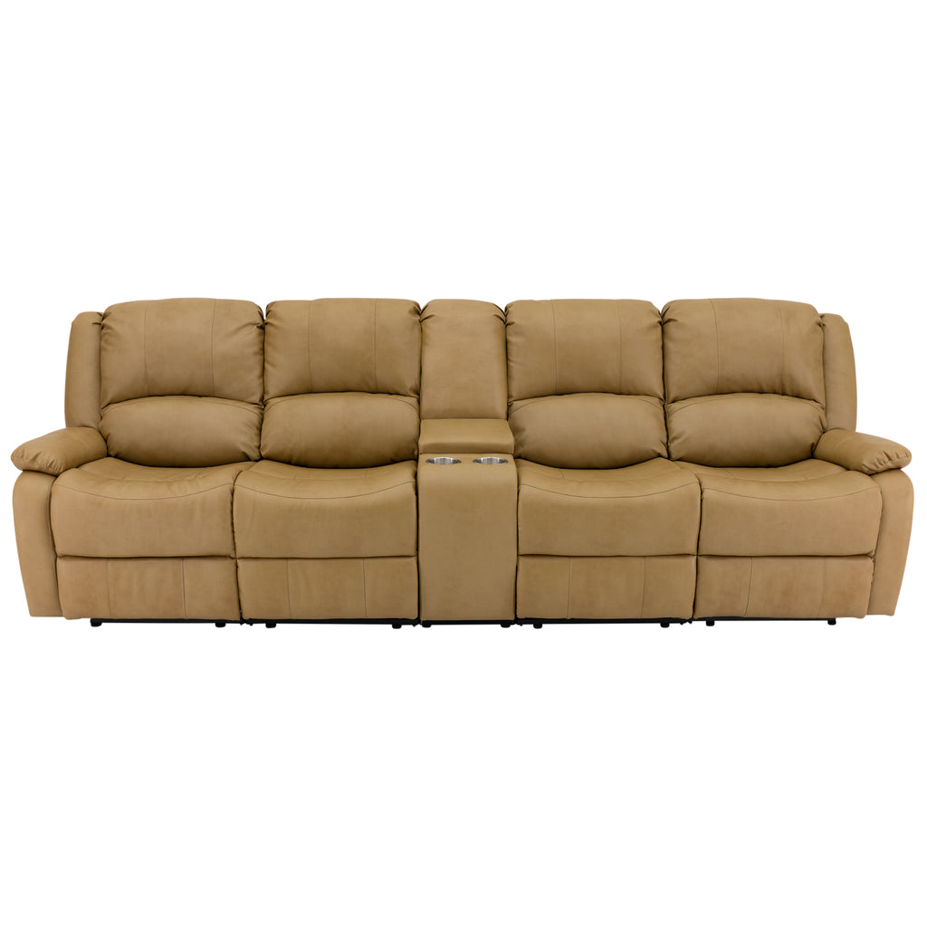 RecPro Charles 114" Quad Wall Hugger RV Recliner Sofa with Center Console