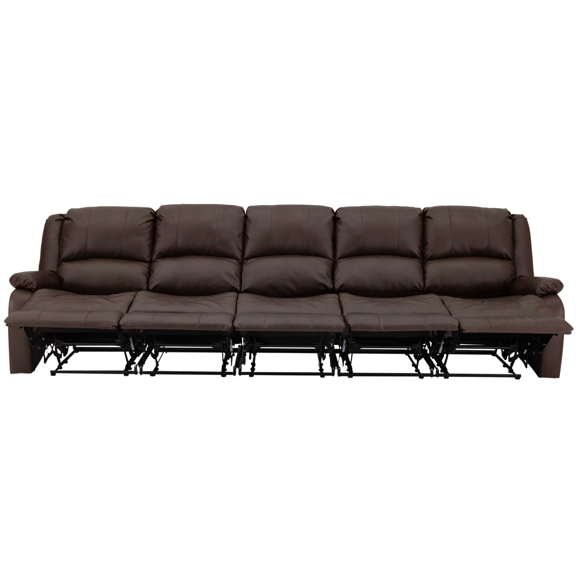 RecPro Charles 124" Wall Hugger RV Recliner Sofa with Three Drop Down Consoles