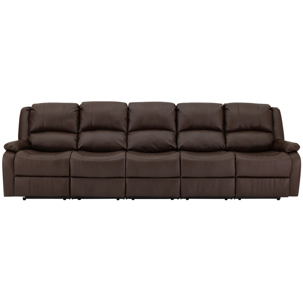 RecPro Charles 124" Wall Hugger RV Recliner Sofa with Three Drop Down Consoles