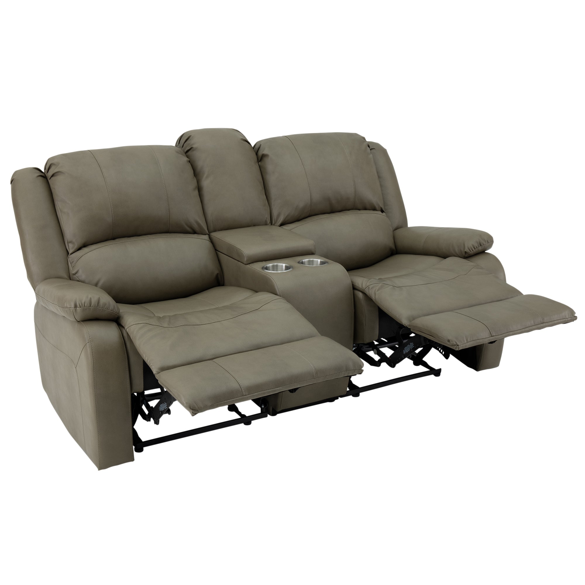 RecPro Charles 70" Double RV Wall Hugger Recliner Sofa with Console