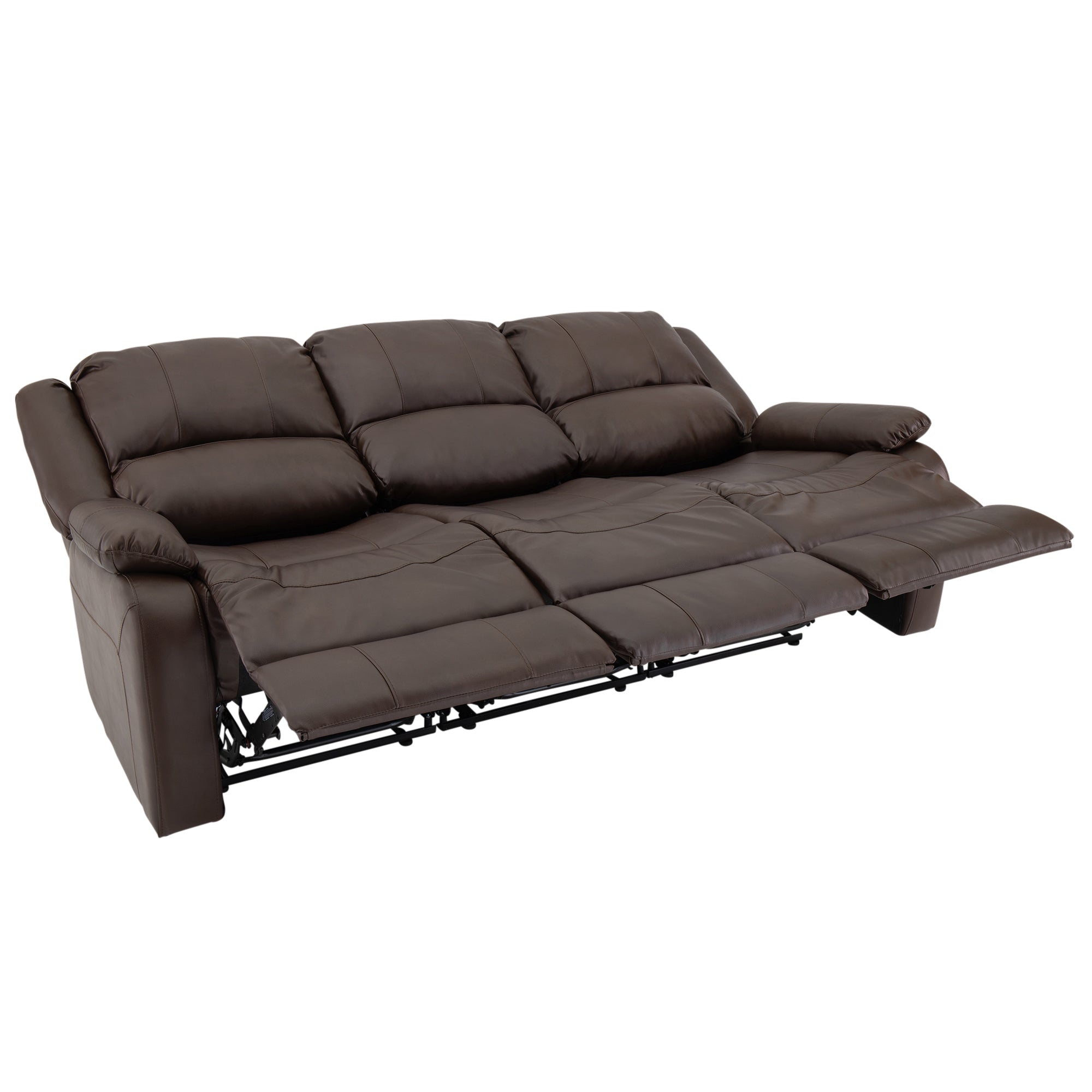 RecPro Charles 80" Triple RV Wall Hugger Recliner Sofa with Drop Down Console