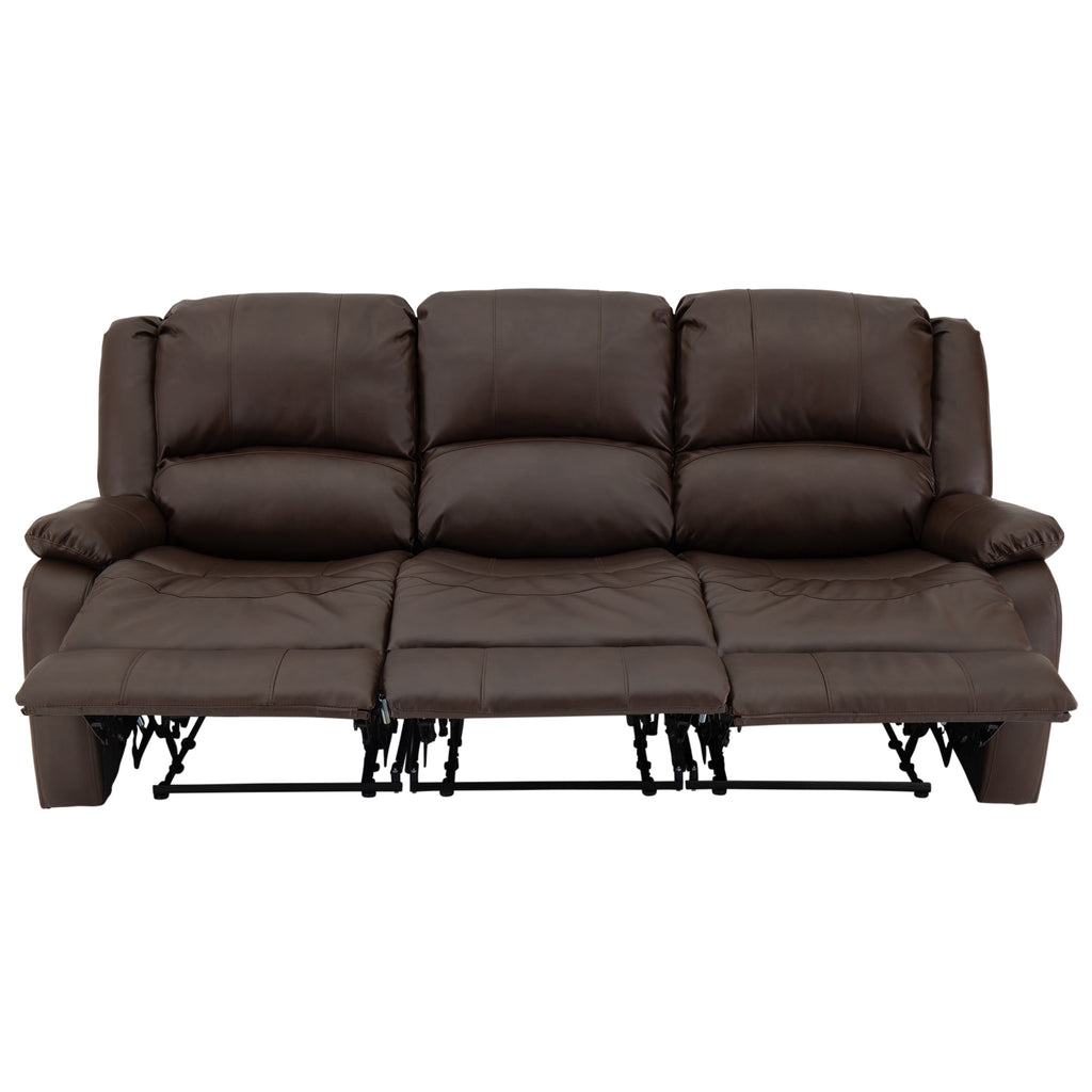 RecPro Charles 80" Triple RV Wall Hugger Recliner Sofa with Drop Down Console