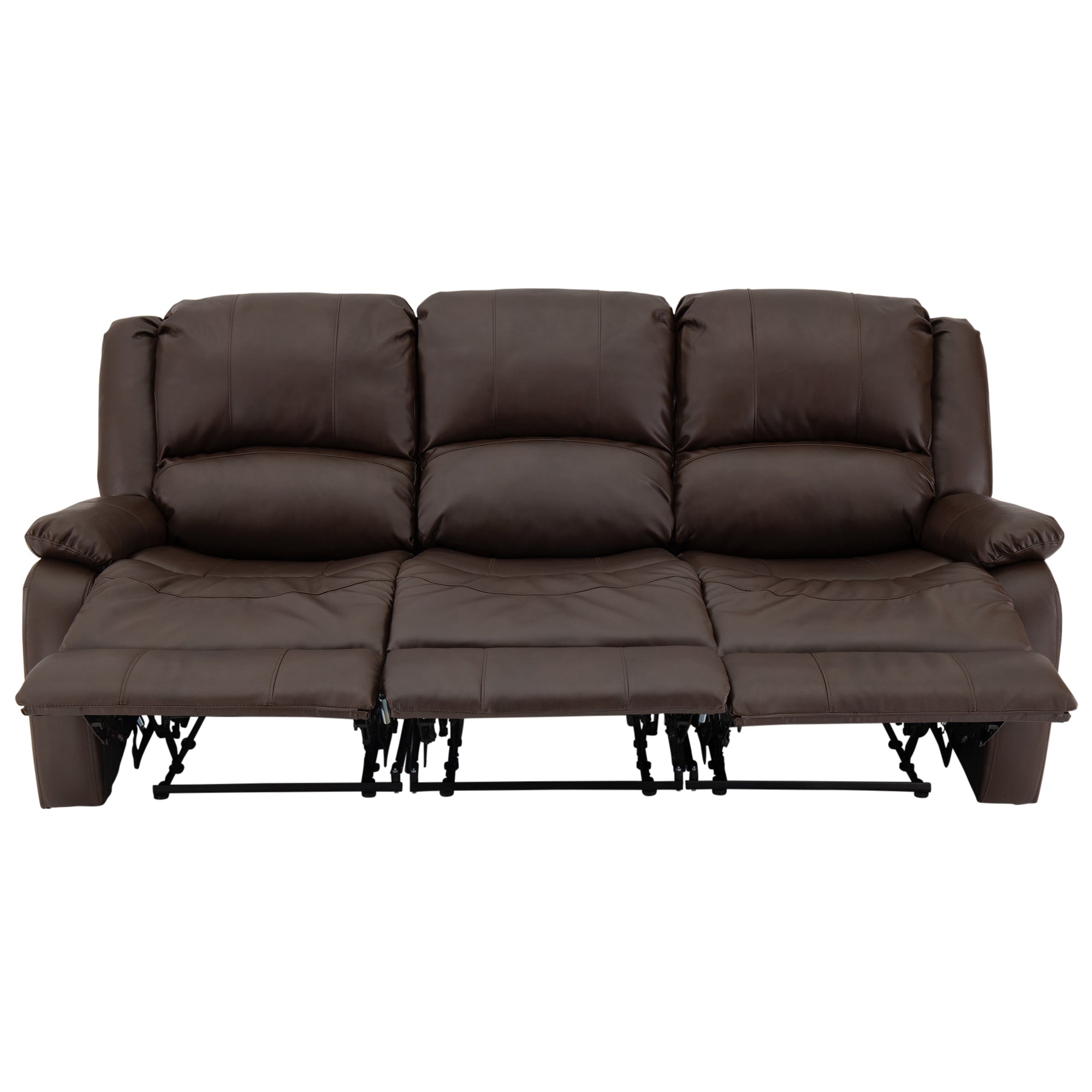 RecPro Charles 80" Triple RV Wall Hugger Recliner Sofa with Drop Down Console