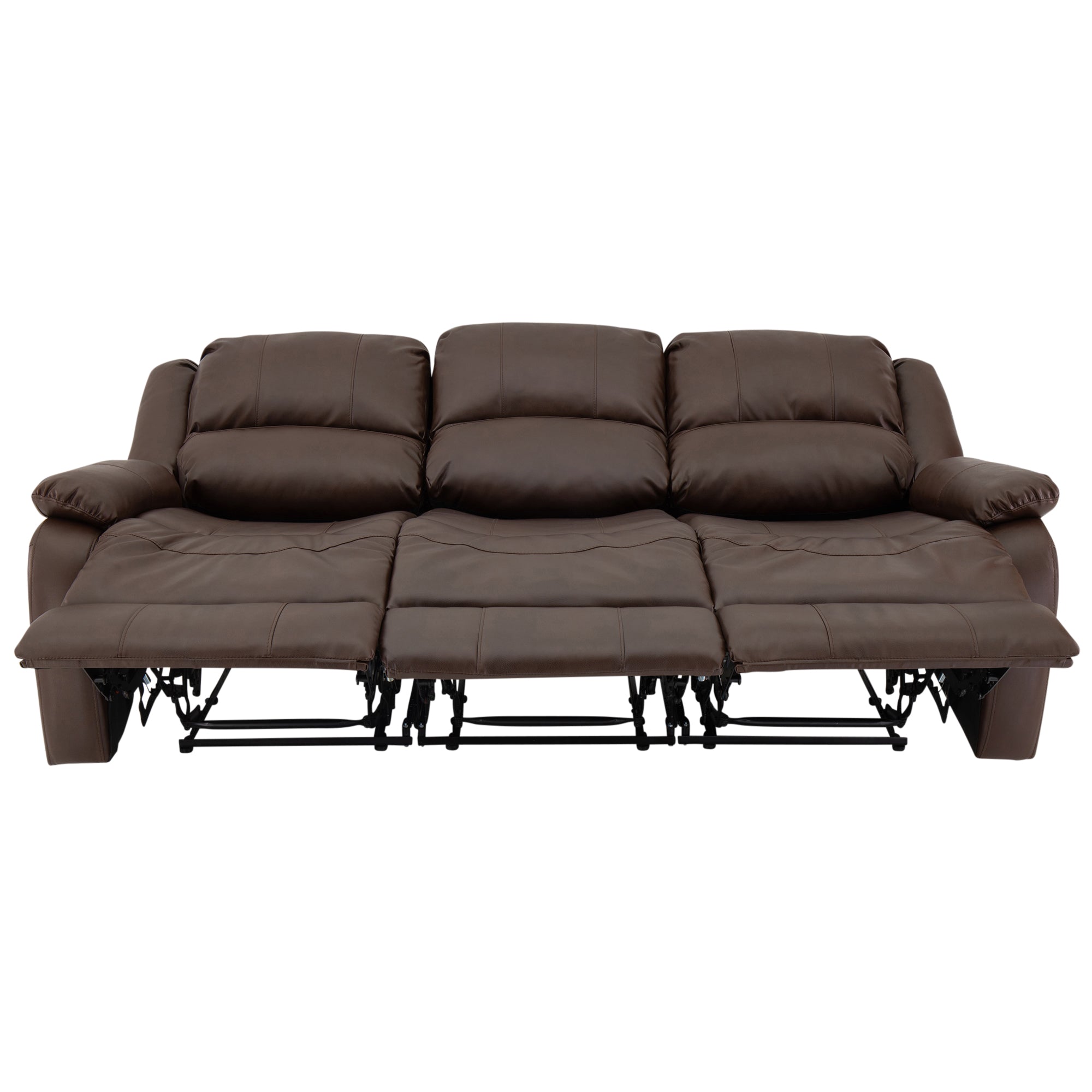 RecPro Charles 80" Triple RV Wall Hugger Recliner Sofa with Drop Down Console