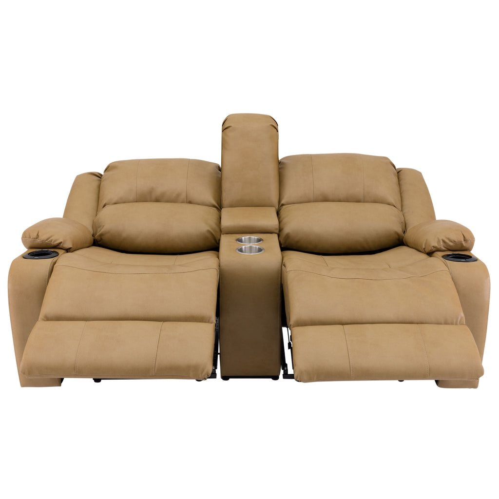 RecPro Charles 67" Powered Double RV Wall Hugger Recliner Sofa RV Loveseat