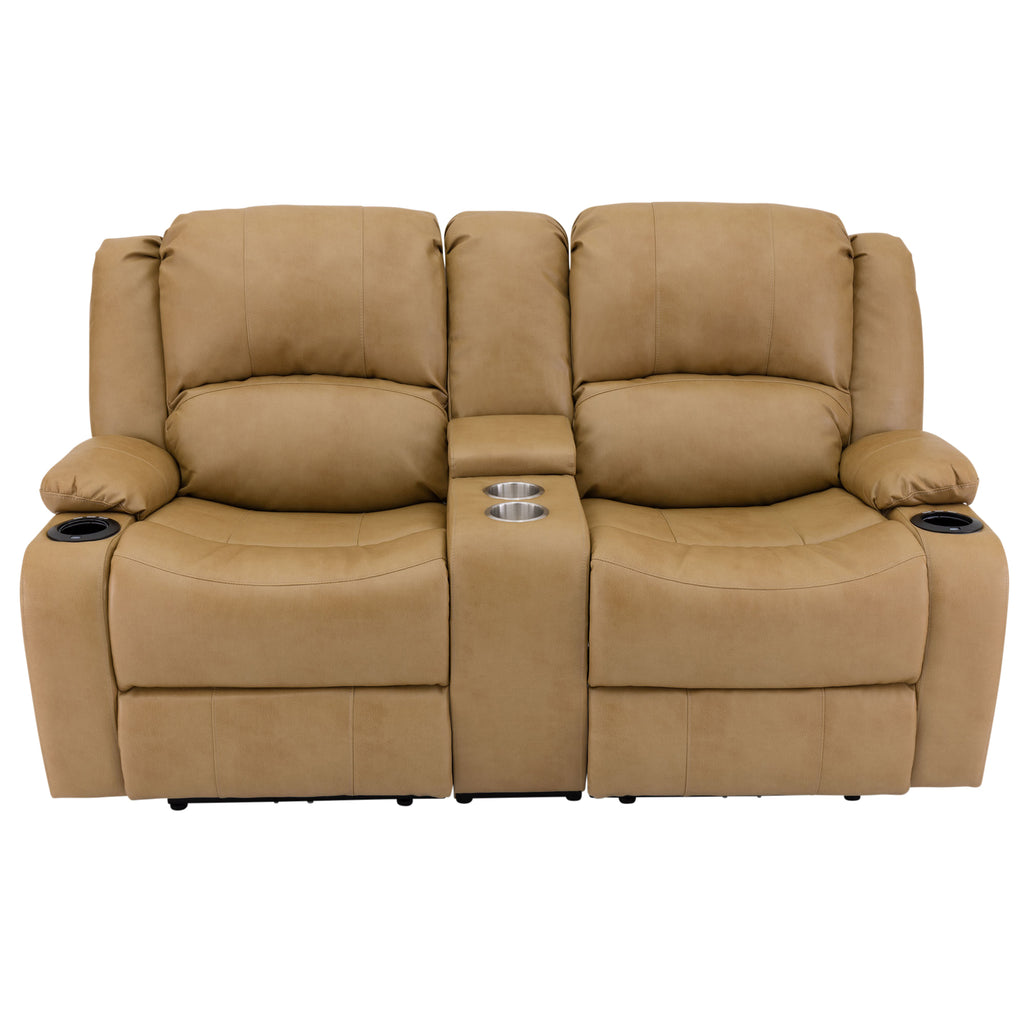 RecPro Charles 67" Powered Double RV Wall Hugger Recliner Sofa RV Loveseat
