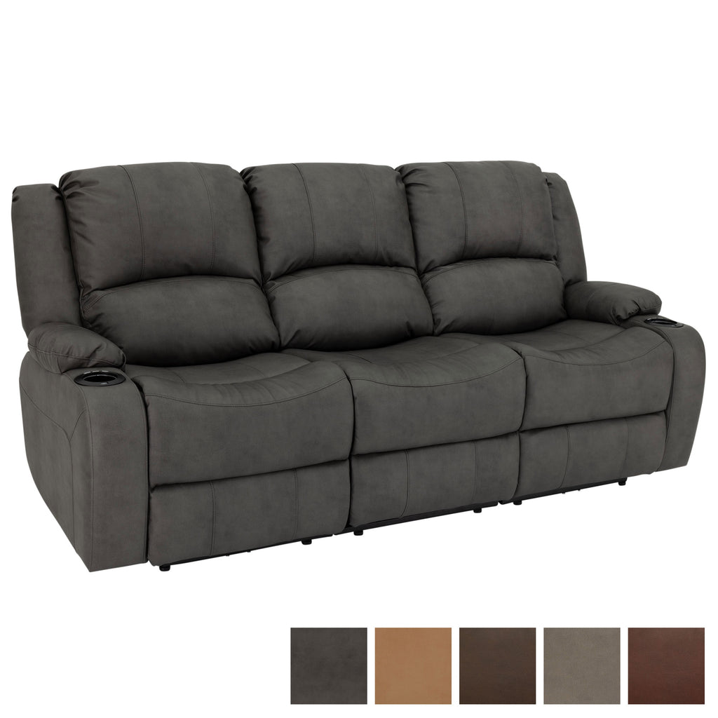 RecPro Charles 80" Powered Triple RV Wall Hugger Recliner Sofa RV Loveseat