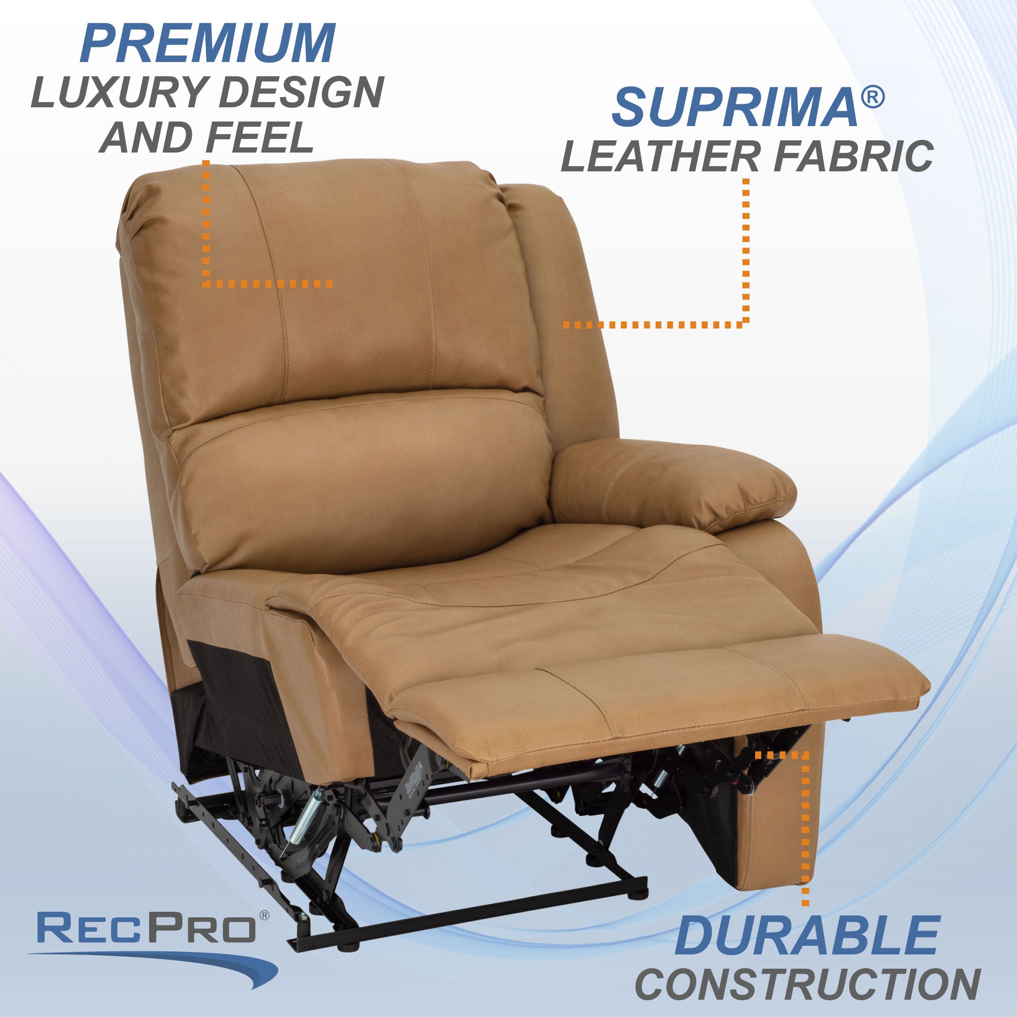 RecPro Charles 29" Right Arm Recliner Modular RV Furniture Reclining Luxury Lounger