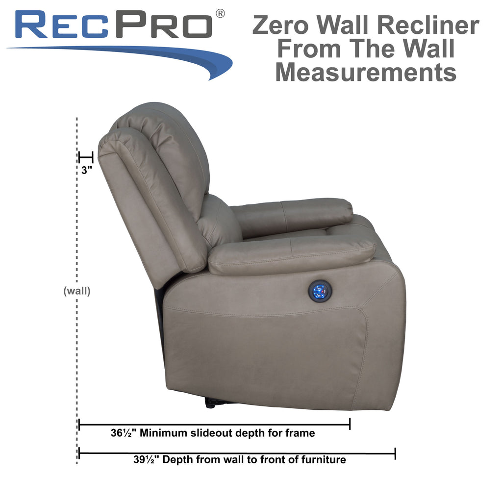 RecPro Charles 30" Powered RV Wall Hugger Recliner