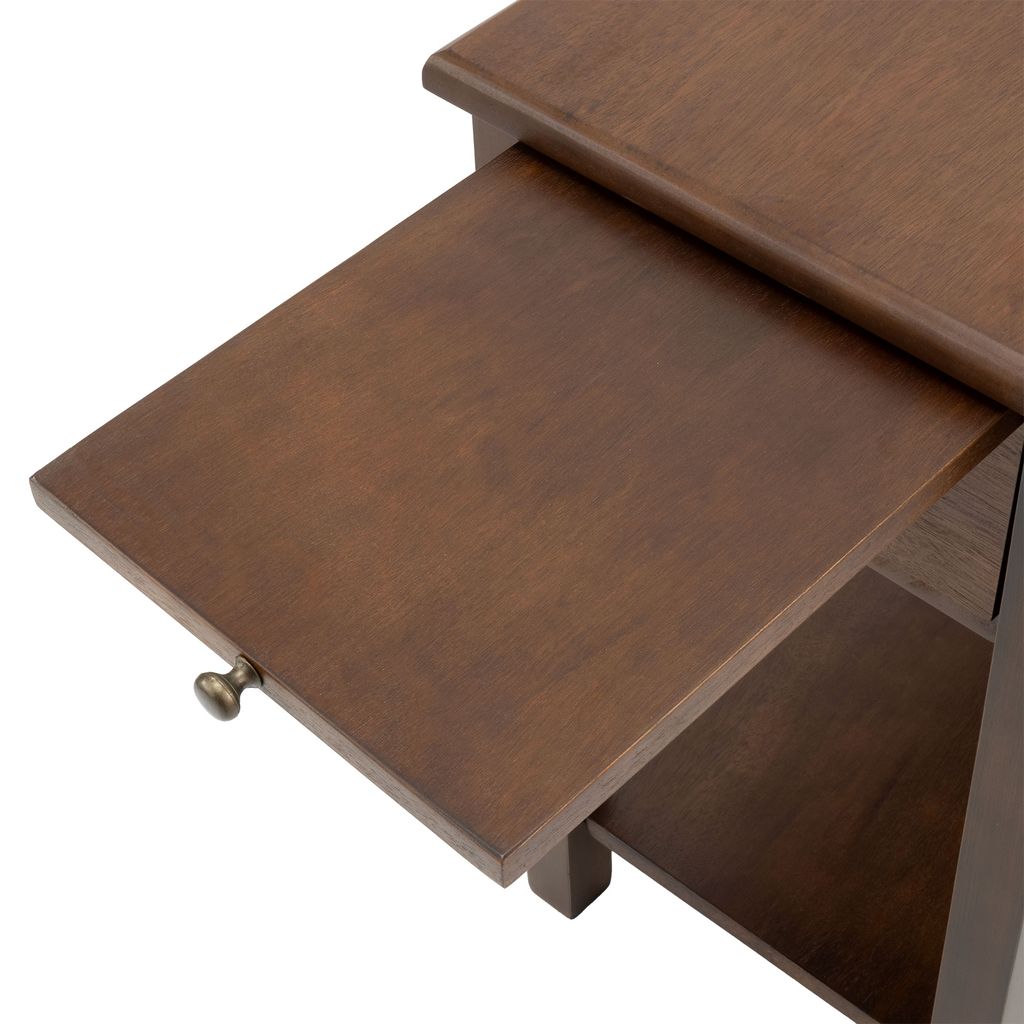 RV Side Table with Recessed Dual USB Charging Station and Twin Hidden Power Outlets