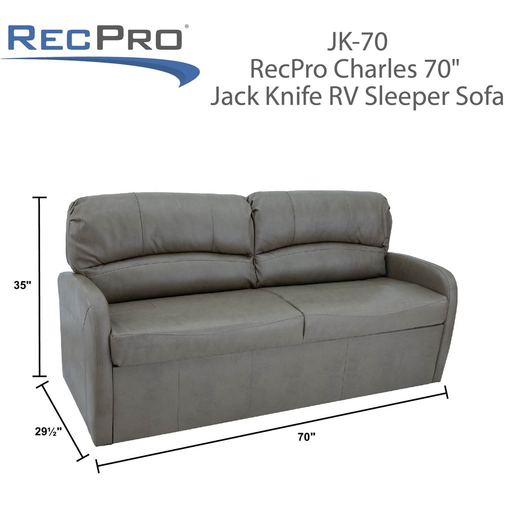 RecPro Charles 70" Jack Knife RV Sleeper Sofa