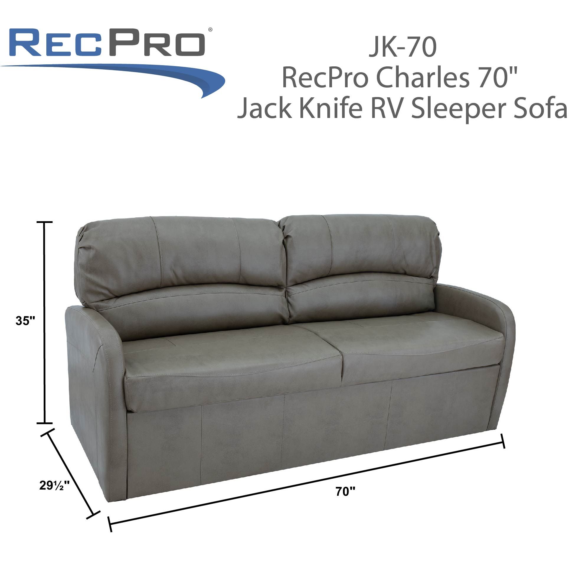 RecPro Charles 70" Jack Knife RV Sleeper Sofa