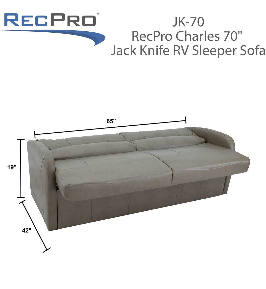 RecPro Charles 70" Jack Knife RV Sleeper Sofa