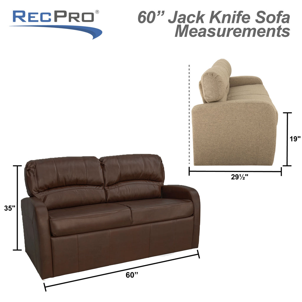 RecPro Charles 60" RV Jackknife Sleeper Sofa